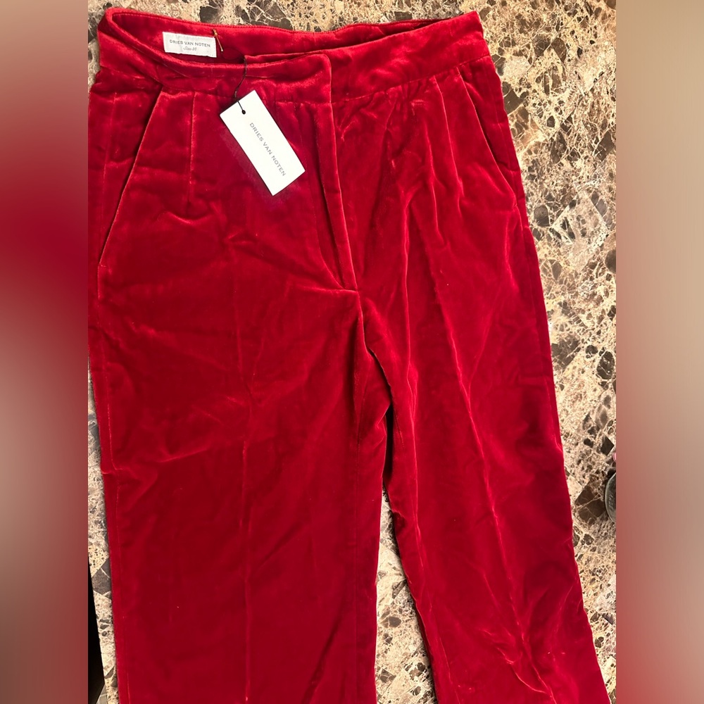 Dries van noten pants ruby red.